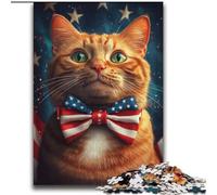 Puzzle Adulte Chat Drapeau Américain 2000 pièces, pour 14 Ans et Plus, Jeux Amusants, activités à la Maison, Cadeaux d'anniversaire, Cadeaux de Voyage (70x100cm)