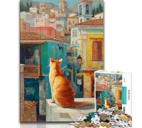 Puzzle Adulte Chat Fantastique 1000 pièces Difficile, Assemblage de Motifs Amusant à la Maison, Cadeau d'anniversaire, Cadeaux de Voyage 38x26cm