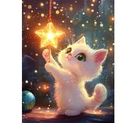 Puzzle Adulte Chat luciole Starlight, DIY Jigsaw Puzzle 700 pièces Adultes 52x38cm, Divertissement Créatif, Détente & Relaxation Puzzles de Qualité Supérieure Cadeau