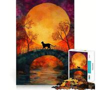 Puzzle Adulte Chat Noir Sorcier 1000 Pièces Jeu de mémoire Amusant Assemblage Stable Pièces Qui ne bougent Pas Format Compact Idéal pour des Moments de Jeu en Famille (38x26cm)