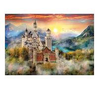 Puzzle Adulte Chateau Du Neuschwastein Au Leve Du Soleil - 2000 Pieces - Collection Clementoni Paysage Et Lac
