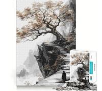 Puzzle Adulte Chemin de Montagne avec Arbre 1000 pièces Renforce la mémoire, détente et Divertissement Qualité supérieure pour Les fêtes (38x52cm)