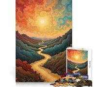 Puzzle Adulte Chemin sinueux vers Le Soleil 1000 pièces Bien-être Mental Activité sereine Bords tranchants Cadeau spécial (50x75cm)