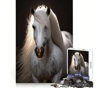 Puzzle Adulte Cheval Blanc 1000 pièces Stratégie, réflexion, Pleine Conscience, évasion, Assemblage précis, (50x75cm)