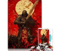 Puzzle Adulte Chevalier Guerrier Médiéval Peinture 1000 pièces Puzzle pour Adultes Adolescents Séjour Passe-Temps Améliore l'amour Entre Couples (50x75cm)