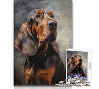 Puzzle Adulte Chien de Saint-Hubert, 1000 pièces, défi cérébral, Jeu éducatif, Cadeau attentionné pour Les fêtes, Dimensions:38x52cm