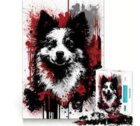 Puzzle Adulte Chien Esquimau Américain 1000 pièces Jeu de mémoire Amusant Assemblage Stable,pièces Qui ne bougent Pas Format Compact Idéal pour des Moments de Jeu en Famille (38x52cm)