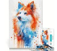 Puzzle Adulte Chien Esquimau Américain 1000 pièces Jeu de mémoire Amusant Assemblage Stable,pièces Qui ne bougent Pas Format Compact Idéal pour des Moments de Jeu en Famille (38x26cm)