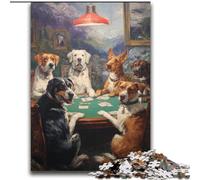 Puzzle Adulte Chien Jouant au Poker 2000 pièces, modèle à Assembler, à Offrir en Cadeau à Toute la Famille, adapté aux Enfants de 14 Ans et Plus (70x100cm)