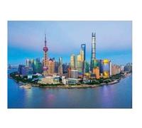 Puzzle adulte chine : monument et le fleuve huangpu a shanghai - 1000 pieces - collection paysage pays asie - ville