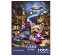 Puzzle Adulte Chiot Yorkshire Terrier Enfant Jouets Défi Cadeau Unique Animal 1000 Pièces Décoration Murale pour Adultes Et Enfants 38x26cm/1000pcs