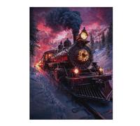 Puzzle Adulte Christmas Train in The Mountains, Format 500 PCS