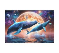 Puzzle Adulte Ciel étoilé Baleine 1000 Pièces pour EnfFourmis À Partir De 12 Ans Puzzles en Bois Casse-tête （75×50cm）