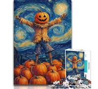Puzzle Adulte Ciel Nocturne Citrouille Homme 1000 pièces Puzzle pour Adultes et Adolescents Anti-Stress défi Difficile améliorer l'amour Entre Les Couples 75x50cm