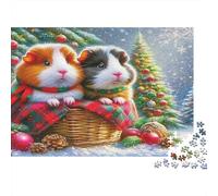Puzzle Adulte Cochon d'Inde 1000 Pièces | Jeu Éducatif - Deux Cochons d'Inde dans Un Panier - Cadeau pour Adultes et Familles 38x26cm/1000pcs