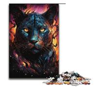 Puzzle Adulte coloré psychédélique étoile Black Panther Puzzles 1000 pièces Puzzle en Bois pour Enfants de 12 Ans et Plus Jeu Stimulant 1000 pièces (38 x 26 cm)