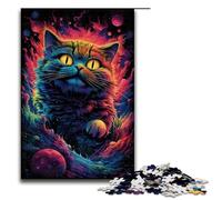 Puzzle Adulte coloré psychédélique Garfield Cat 1000 pièces Puzzle en Bois pour Enfants de 12 Ans et Plus Jeu Stimulant 1000 pièces (75 x 50 cm)