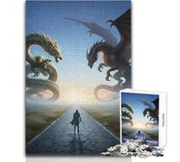 Puzzle Adulte Confrontation de Dragons (1000 pièces) - Jeu éducatif et Stimulant - Idée Cadeau Originale - Dimensions:50x75cm