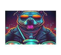 Puzzle Adulte Cool Chiens 1000 Pièces pour EnfFourmis À Partir De 12 Ans Puzzles en Bois Casse-tête （75×50cm）