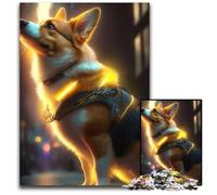 Puzzle Adulte Corgi Dog 1000 pièces, Jeu de décoration Stimulant pour Le Cerveau, Jouet interactif Familial 50x75cm/19,68x29,52 Pouces