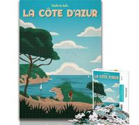 Puzzle Adulte Côte d'Azur 1000 pièces pour Adultes, avec pièces de Formes aléatoires entièrement emboîtables, pour Les Enfants de 14 Ans et Plus, 26x38cm