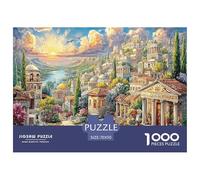 Puzzle Adulte Coucher de Soleil à Paris Village ensoleillé avec Maisons, Jeu éducatif et détendu pour Adultes et Adolescents, décoration intérieure, 70 x 50 cm/1000 pièces
