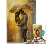 Puzzle Adulte Couple sous Un Parapluie 1000 pièces pour Adultes et Adolescents Passe-Temps à la Maison renforce l'amour Entre Couples (50x75cm)