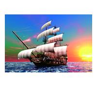 Puzzle Adulte de 100(45.5x35.5cm) pièces, Puzzle de voiliers de Navigation, Art Moderne adapté à la détente, Loisirs, Relaxation et Jeu Stimulant