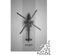 Puzzle Adulte De 1000 Pièces, Apache AH 64D, 38x26cm/1000pcs, Carton Blanc Lisse Et Facile À Trier; pour Un Loisir Calme Et Régulier