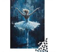 Puzzle Adulte De 1000 Pièces, Ballet Dancer Wall Art Ballet Dancer in Blue, 52x38cm/1000pcs, Pièces Blanches pour Un Tri Ordonné; À Compléter en Plusieurs Sessions