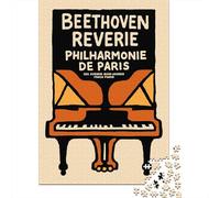 Puzzle Adulte De 1000 Pièces, Beethoven Reverie Philharmonie De Paris, 52x38cm/1000pcs; À Continuer Lors D’Une Prochaine Soirée; Carton Blanc Lisse pour Le Tri