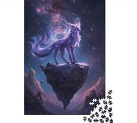 Puzzle Adulte De 1000 Pièces, Celestial Fox on Floating Island, 52x38cm/1000pcs, Pièces Blanches pour Un Tri Ordonné; À Compléter en Plusieurs Sessions