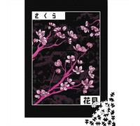 Puzzle Adulte De 1000 Pièces, Cherry Blossom Sakura Tree, 70x50cm/1000pcs, Pièces Blanches Peu Poussiéreuses; À Compléter en Plusieurs Sessions