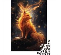 Puzzle Adulte De 1000 Pièces, Cosmic Fox Spirit, 52x38cm/1000pcs; Pièces Blanches Faciles À Trier; pour Avancer Tranquillement par Étapes