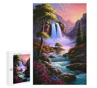 Puzzle Adulte de 1000 pièces - Forêt et Cascade du Pays des Merveilles - Un Jeu interactif et Amusant pour Toute la Famille, et Une décoration ou Un pour Un ami (26 x 38 cm).