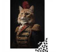 Puzzle Adulte De 1000 Pièces, Napoleon Orange Tabby Cat, 70x50cm/1000pcs; Pièces Blanches avec Peu De Poussière; Temps en Famille Loin des Écrans