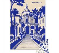 Puzzle Adulte De 1000 Pièces, New Orleans Architecture and Palm Trees, 52x38cm/1000pcs; Pièces Lisses Et Faciles À Trier; À Reprendre Facilement Le Lendemain