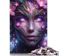 Puzzle adulte de 1000 pièces, puzzle portrait d'esprit de la nature, puzzle adulte avec table en bois, drôle cadeau de Noël, 1000 pièces (75 x 50 cm)