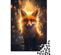 Puzzle Adulte De 1000 Pièces, Red Fox in Forest, 38x26cm/1000pcs; Pièces Blanches avec Peu De Poussière; Temps en Famille Loin des Écrans