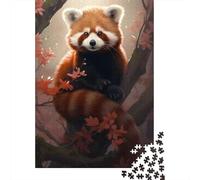Puzzle Adulte De 1000 Pièces, Red Panda in Forest Nature, 38x26cm/1000pcs; Activité Posée pour Les Soirées Calmes; Carton Blanc Facile À Manipuler