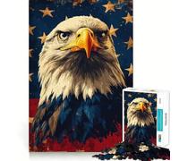 Puzzle Adulte de 1000 pièces représentant Un Aigle à tête Blanche américain Jeu de Concentration mentale,activité de découpage de Haute précision et de Partage en Famille (38x52cm)