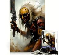 Puzzle Adulte de 1000 pièces représentant Un Guerrier Post-apocalyptique armé d'un Fusil (50x75cm) Casse-tête Relaxant et ludique Idée Cadeau pour Le Père Noël