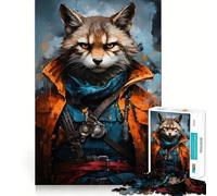 Puzzle Adulte de 1000 pièces représentant Un Portrait de Chat Sauvage Jeu de mémoire et de découpage de Haute précision Activité Manuelle Calme et stimulante pour l'esprit à Faire à la Maison 38x26cm