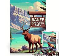 Puzzle Adulte de 1000 pièces représentant Un Wapiti du Parc National de Banff (38x52cm) Idéal pour Un Moment de détente et de réflexion Pendant la Lecture Parfait pour Noël