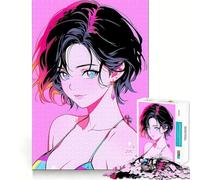 Puzzle Adulte de 1000 pièces représentant Une Fille en Maillot de Bain Style Anime,Jeu de réflexion,Cadeau,découpe de Haute précision,activité relaxante à Faire en Groupe à l'intérieur (38x52cm)