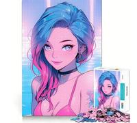 Puzzle Adulte de 1000 pièces représentant Une Fille en Maillot de Bain Style Anime,Jeu de réflexion,Cadeau,découpe de Haute précision,activité relaxante à Faire en Groupe à l'intérieur (38x52cm)