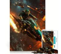 Puzzle Adulte de 1000 pièces représentant Une Poursuite à Moto de Science-Fiction Casse-tête Relaxant Idée Cadeau du Père Noël (50x75cm)