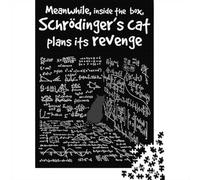 Puzzle Adulte De 1000 Pièces, Schrödinger’s Cat Poster, Funny Quantum Physics Wall Art, Nerd Science Humor Pri, 38x26cm/1000pcs; Pièces Blanches Faciles À Trier; Pour Avancer Tranquillement Par Étapes