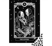 Puzzle Adulte De 1000 Pièces, Tarot The Lovers, 70x50cm/1000pcs; Activité Posée pour Les Soirées Calmes; Carton Blanc pour Un Tri Facile