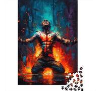 Puzzle Adulte De 1000 Pièces, The Inner Fire - Abstract Expressionist Art, 38x26cm/1000pcs; Pièces Lisses en Carton Blanc; Moment Tranquille Autour De La Table